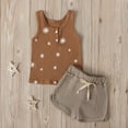 thumbnail image 2 of IROINNID Toddler Girl's Summer Polka Dot Vest Button Top, Comfy Shorts Two-piece Suit, 2 of 9