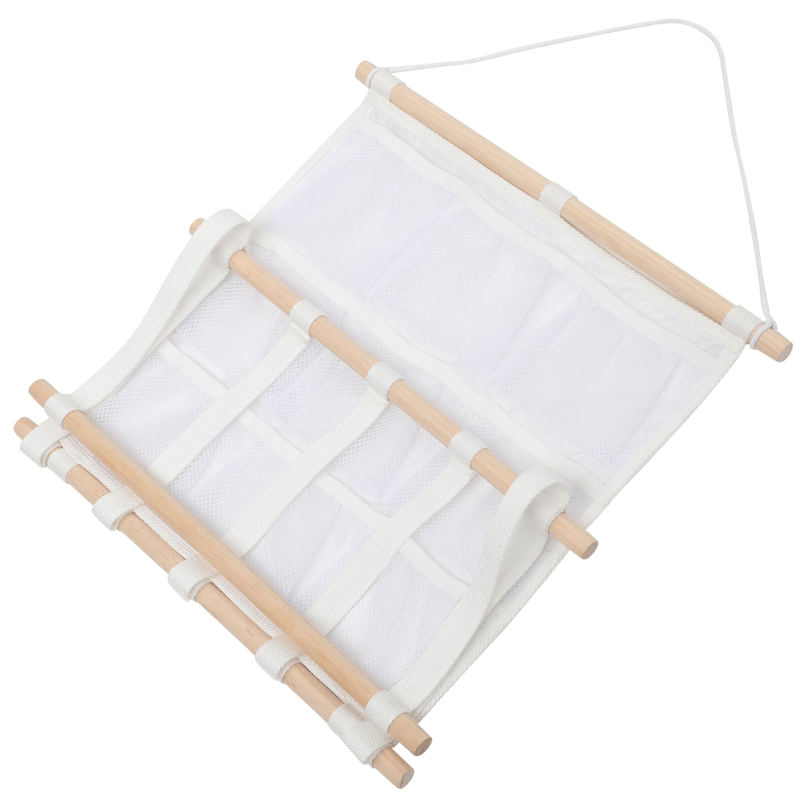 NUOLUX  White Fabric Hair Accessories Bag for Organizing Clips and Bands