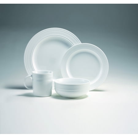 - 16 Pc Embossed Porcelain Dinnerware Set, Microwave Oven Freezer Dishwasher Safe