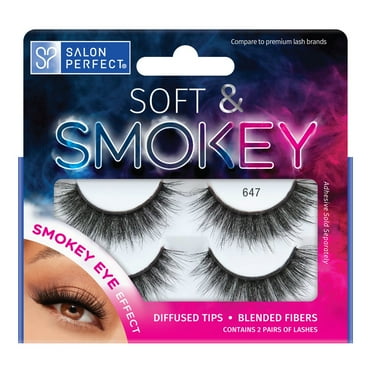 Salon Perfect Soft & Smokey Fake Lashes False Eyelashes, 647, Black, 2 Pairs
