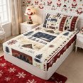 thumbnail image 3 of Manfei Vintage Cabin Zipper Twin Comforter Sets with Fitted Sheet and 2 Pillowcases,Christmas Snowflake Zipper Bedding Set,Reversible, 3 of 7