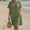 Army Green, variant on Summer Dresses For Women 2025 Sevevn Women's Fashion Crewneck Loose Short Sleeve Solid Knee-Length Dress