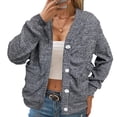 thumbnail image 1 of RXMEKW Knit Cardigan for Women, V-Neck Button Front with Patch Pockets, Oversized Relaxed Fit Long Sleeve Open Front Sweater for Layering, 1 of 5