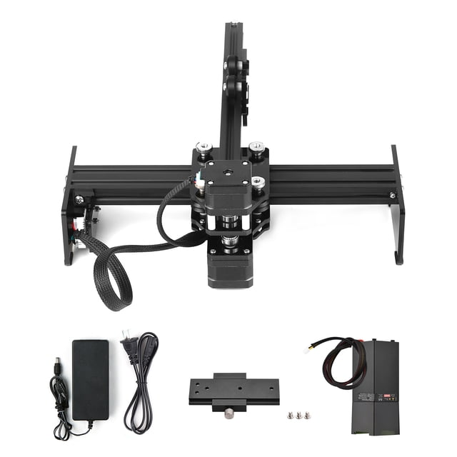 Máquina de grabado 450nm 50W Máquina de grabado láser Longitud focal fija Mini impresora de grabado láser de escritorio Carver portátil Impresora de marcas láser DIY Área de trabajo 170x200 mm, compa Irfora Máquina de grabado