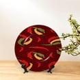 thumbnail image 6 of Yiaed Hot Chili Print Bone China Decorative Plate Ceramic Dinner Plates Art Crafts with Display Stand-8in, 6 of 6