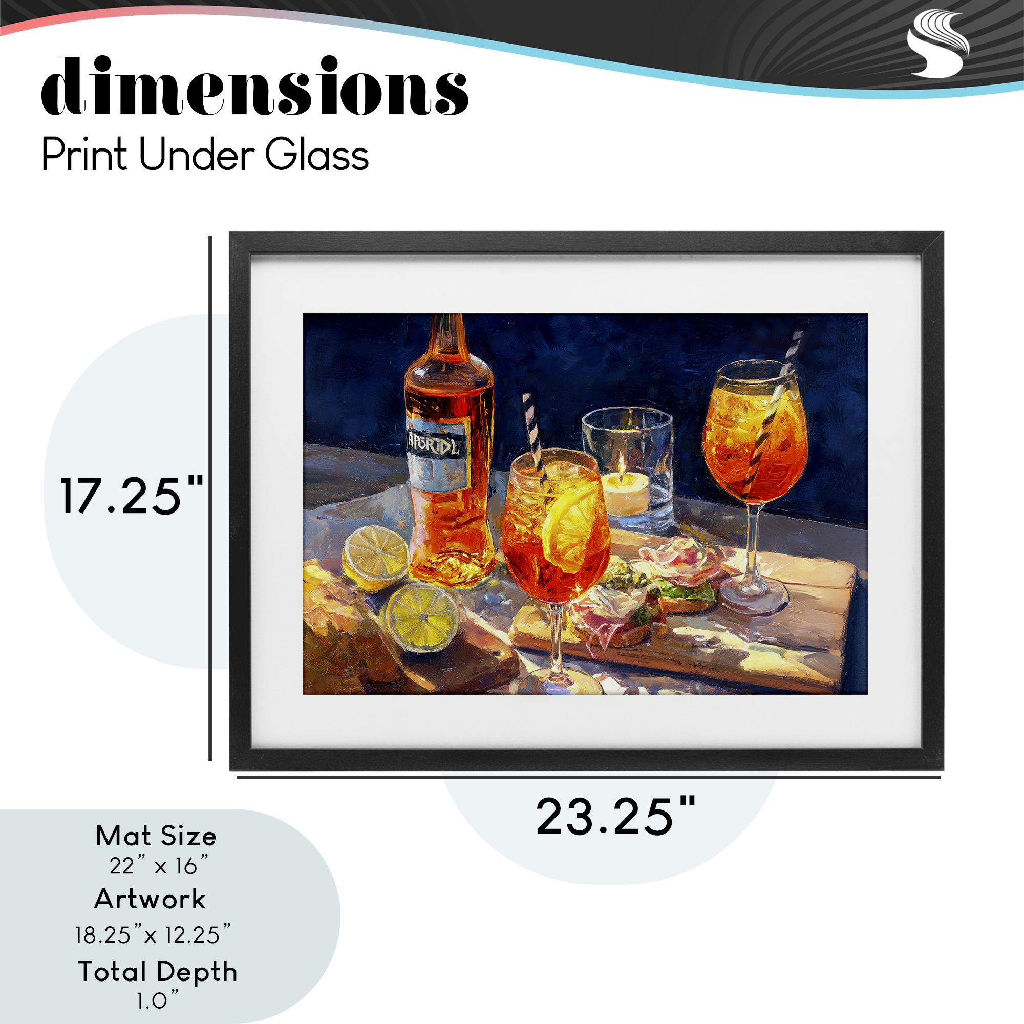 Sprits Table Still Life Black Framed Print Under Glass, design by Ziwei Li