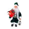 thumbnail image 2 of Adorno navideño de mesa coleccionable de Papá Noel de 33 cm (13 pulgadas). Muñeco de Papá Noel. Verde, 2 of 9