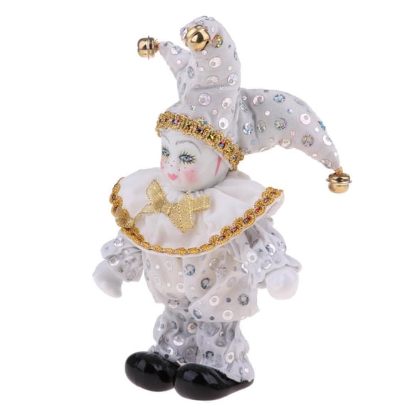 Muñeca de payaso de porcelana Vogacara Decoración de Navidad de Halloween Tipo 1 21 cm