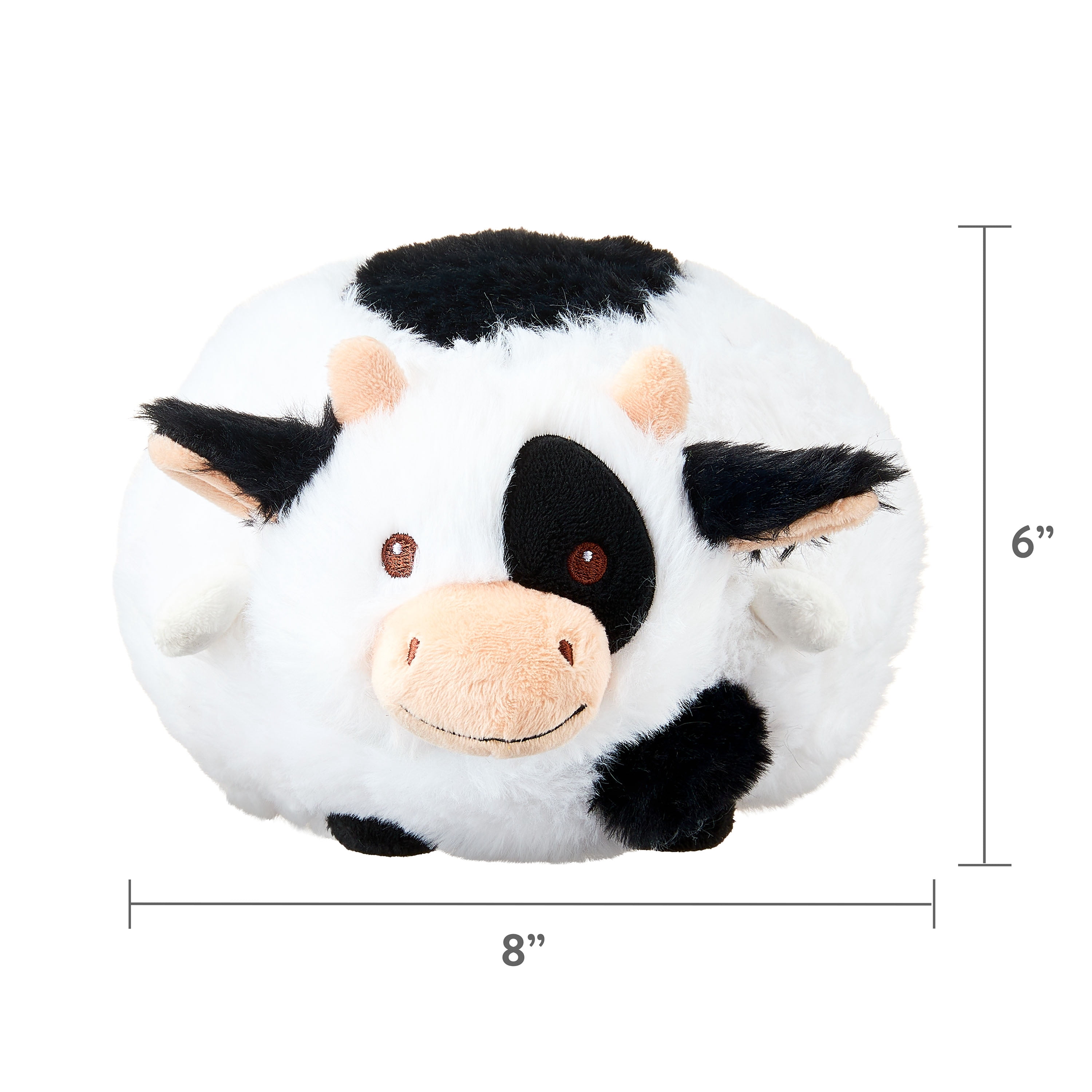 Vibrant Life Easter Round Plush Cow Dog Toy, Black and White