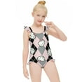 thumbnail image 3 of Hello Kitty Girls One Piece Swimsuits Hawaiian Summer Swimwear Beach Bathing Suit Outfits, 3 of 7