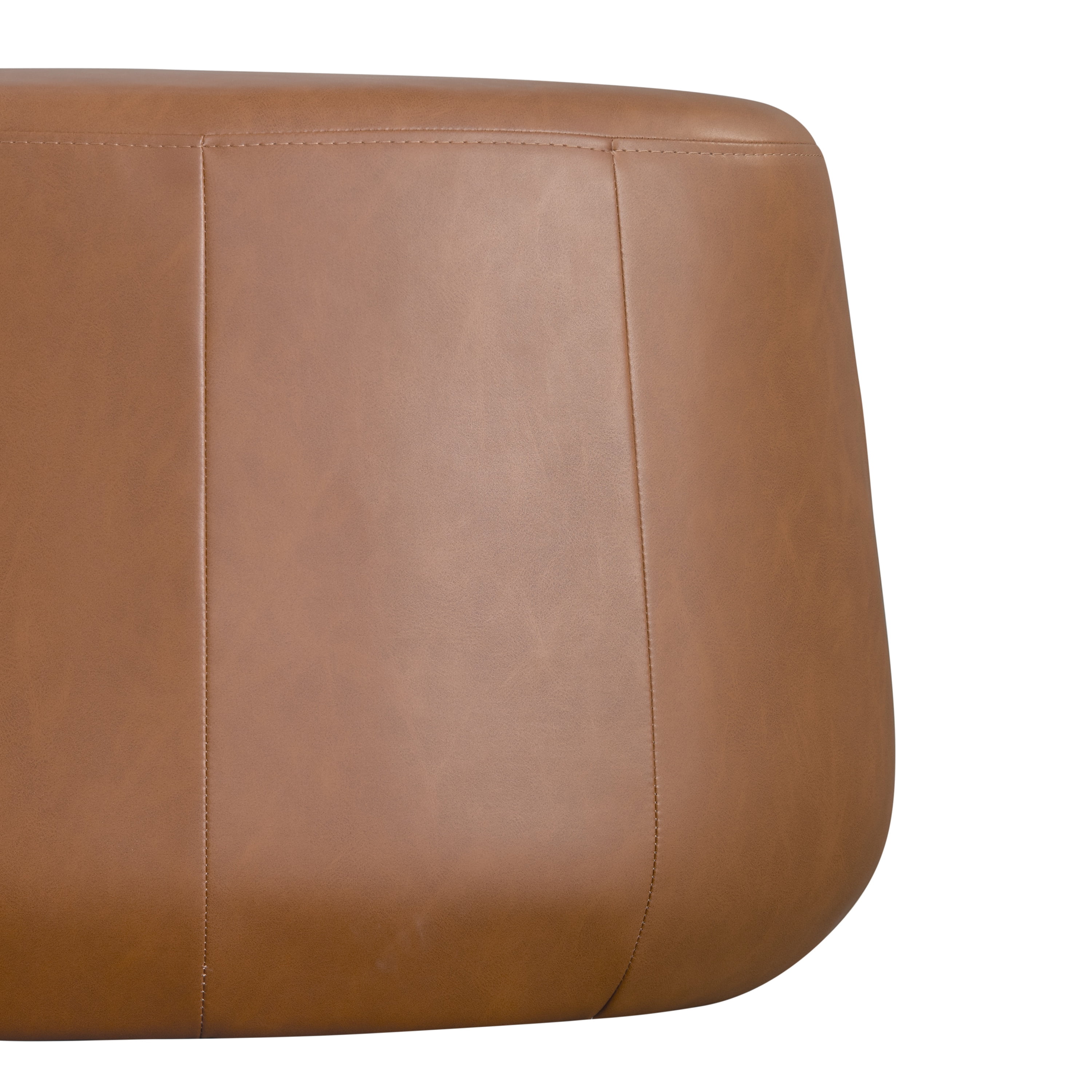 Studio Living Kingston Modern Upholstered Ottoman, Carmel Faux Leather