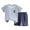 AB377 Light Blue, variant on Utlike Boys Outfits Sets Short Sleeve Set Cotton Summer Boys Holiday Sets Size 18 Months-24 Months