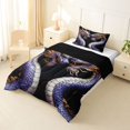 thumbnail image 2 of Homewish Grunge Dragon Twin Comforter Sets,Rustic Wildlife Bedding Set,Purple,Black Reversible,2 Pieces,1 Comforter and 1 Pillowcase, 2 of 7