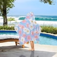 thumbnail image 3 of Yayeee Kids Hooded Towel with Hand Pockets Beach Soft Absorbent Bath Wrap 50 x 23.5 inch, Pink Daisy, 3 of 5