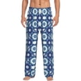thumbnail image 2 of Picia Vintage Blue Mens Soft Woven Cotton Elastic Waistband Sleep Pajama Pant Lounge Sleep Pant With Pockets And Drawstring-Medium, 2 of 9