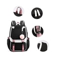 thumbnail image 4 of Mochila escolar con bola de pelo para adolescentes, bolso de lona para ordenador portátil, mochila para estudiantes, 4 of 4