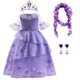 thumbnail image 1 of Disfraz de Disney Encanto para niñas, vestido de princesa con volantes de flores moradas, ropa de fiesta para juegos de rol zhangmengya unisex, 1 of 2