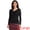 Black, variant on DARING DIVA Women's Semi Sheer Long Sleeve Ruched V Neck Sequin Panel Top XS Dark Brown