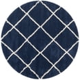 thumbnail image 1 of Safavieh Hudson Shag 7' Round Power Loomed Rug in Navy and Ivory, 1 of 3