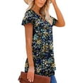thumbnail image 4 of KISSMODA Womens V Neck Short Sleeve Summer Tops Button Down Pleated Tunic Tops Shirts S-3XL, 4 of 5