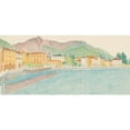 thumbnail image 2 of Reijer Stolk 24x13 Gold Ornate Framed and Double Matted Museum Art Print Titled - View of an Italian City on the Water (1936), 2 of 4