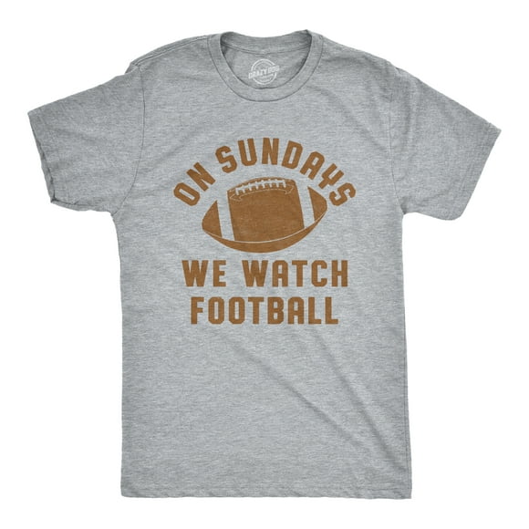 Mens On Sundays We Watch Football T Shirt Funny Sports Tailgating Tee (Heather Grey) - 5XL