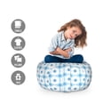 thumbnail image 2 of Abstract Storage Toy Bag Chair, Hexagons with a Dashed Look Geometric Grunge Pattern, Stuffed Animal Organizer Washable Bag, Large Size, Sky Blue Azure Blue, by Ambesonne, 2 of 3