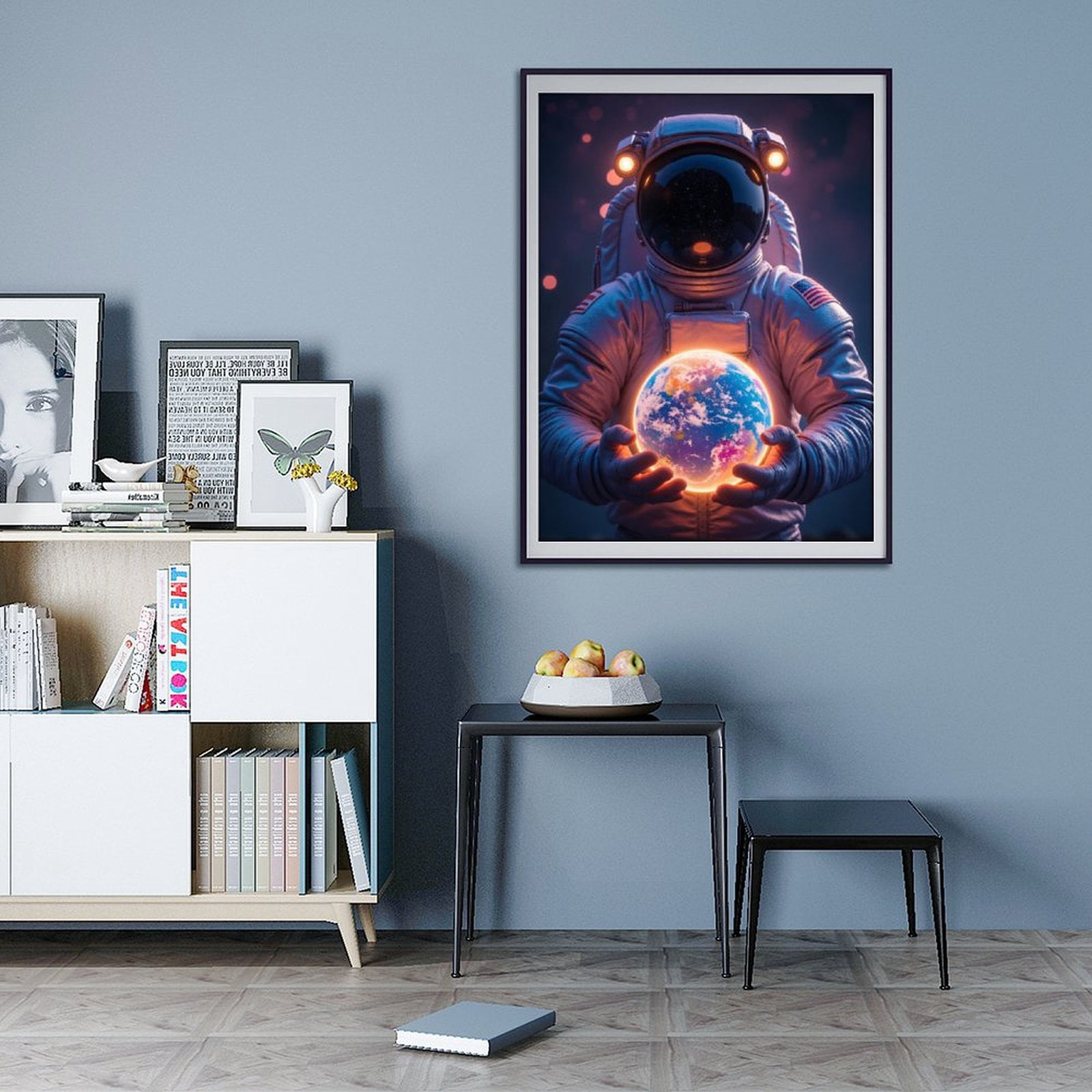 Diamond Art Kits for Adults - 5d Astronaut Holding Glowing Earth Diamond Painting for Adults, Diamond Art for Adults Beginners, Diamond Painting Kits for Adults for Home Wall Decor
