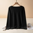 thumbnail image 4 of Tops for Women Plus Size Long Sleeve Solid Color Reversible De Fleece Thickened Warmth Blouses Black,Shirts for Women, 4 of 6