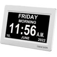 thumbnail image 1 of 7 Inch White Digital Clock with Date, Day of Week & Calendar Display, 1 of 4