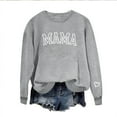 thumbnail image 4 of Penkiiy Mama Sweatshirts for Women Oversized Crewneck Sweatshirt Loose Fit Long Sleeve Pullover for Mother's Day XS Gray, 4 of 9