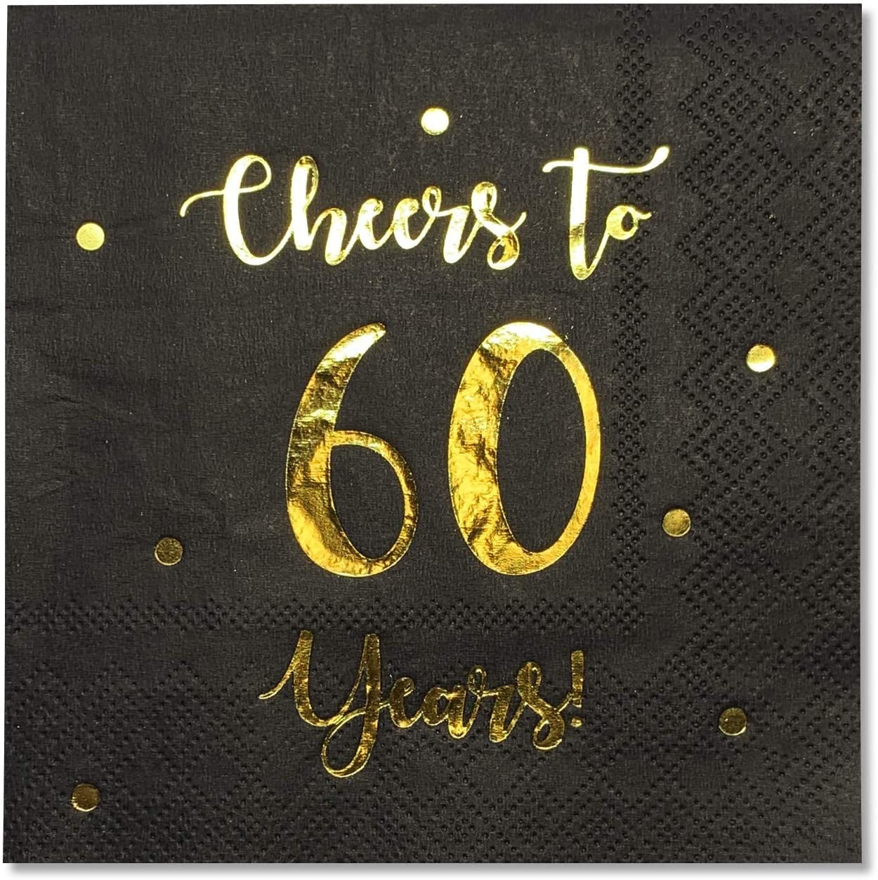 Cheers to 60 Years Cocktail Napkins Happy 60th Birthday Decorations
