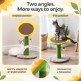 thumbnail image 4 of "Catry Sunflower 24"" Cat Tree with Leaves and Petals, Adjustable Multi-functional Cat Bed, Sisal Scratching Post", 4 of 8