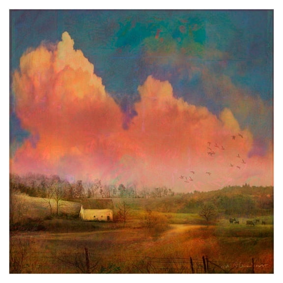 "Pastoral Sunset" Painting Print on Wrapped Canvas