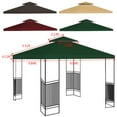 thumbnail image 3 of Double Tiered Gazebo Replacement Square Canopy Roof Top for Patio Garden Cover Anti-UV Sunshade 10'x10' Green, 3 of 11