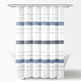 thumbnail image 2 of Lush Decor Chic Stripe Yarn Dyed Eco-Friendly Recycled Cotton Shower Curtain Navy Single 72X72, 2 of 9
