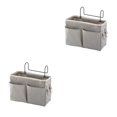 thumbnail image 1 of Cateissary Bolsa de almacenamiento para cabecera, cesta de cama de lino y algodón nórdico, organizador colgante para dormitorio, litera, 2020 Gris 2piezas Cateissary CBP149213, 1 of 6