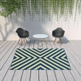 thumbnail image 4 of HomeRoots 507310 6 x 9 ft. Navy Geometric Stain Resistant Indoor & Outdoor Rectangle Area Rug, 4 of 5