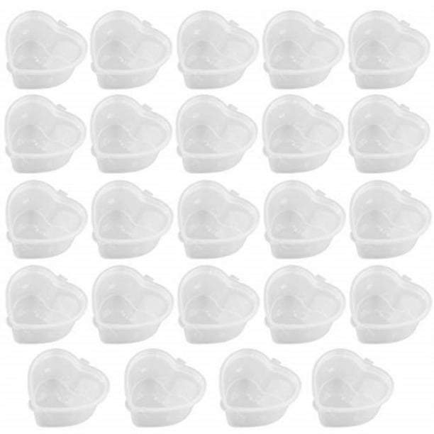 24 pieces 2.4 oz heart shaped slime storage containers transparent