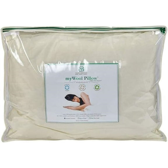 Sleep & Beyond myWool® Pillow, 100% Washable Wool Pillow, Queen 20x3"