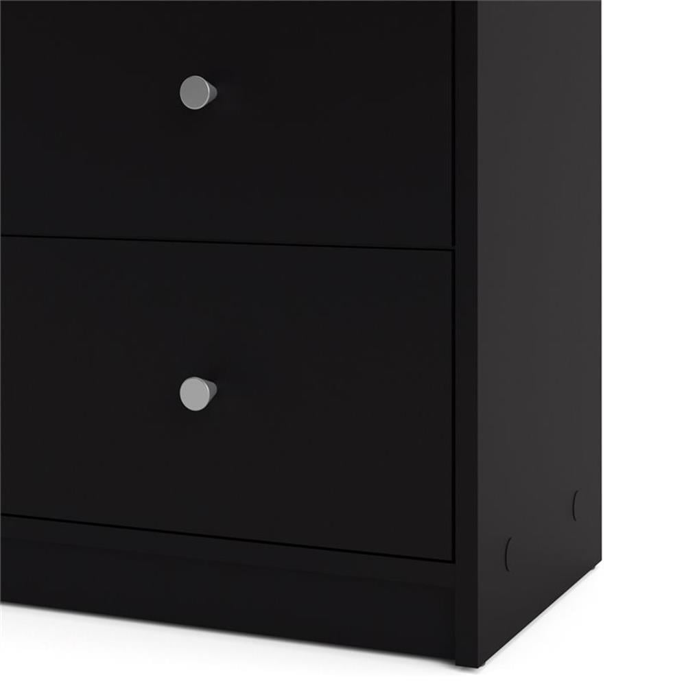 Home Square 3 Piece Bedroom Set with 6-Drawer Double Dresser and Two of 1-Drawer Nightstand in Black