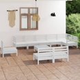 thumbnail image 1 of vidaXL 10 Piece Garden Lounge Set Solid Wood Pine White, 1 of 8