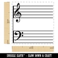 thumbnail image 2 of Music Staff Treble and Bass Clef Self-Inking Rubber Stamp Ink Stamper - Black Ink - Small 1 Inch, 2 of 7