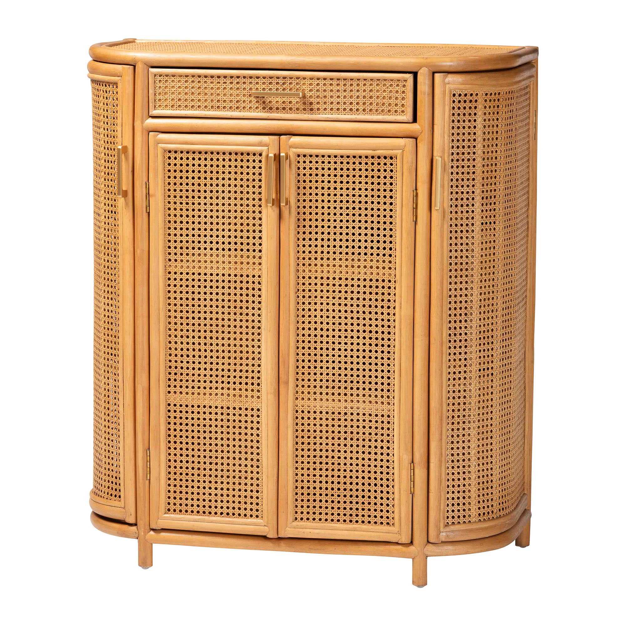 bali & pari McKenna Boho Storage Cabinet, 1-Drawer, Light Honey