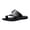 Black, variant on Men's Leather Flat Flip Flops Sandals Casual Open Toe Comfortable Soft Bottom Slip on Orthotic Slides Summer Lightweight Non Slip Walking Beach Slippers Black Size 9.5