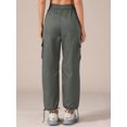 thumbnail image 4 of DARING DIVA Women's Cargo Joggers Streetwear Pockets Casual Pants Medium Grey, 4 of 6