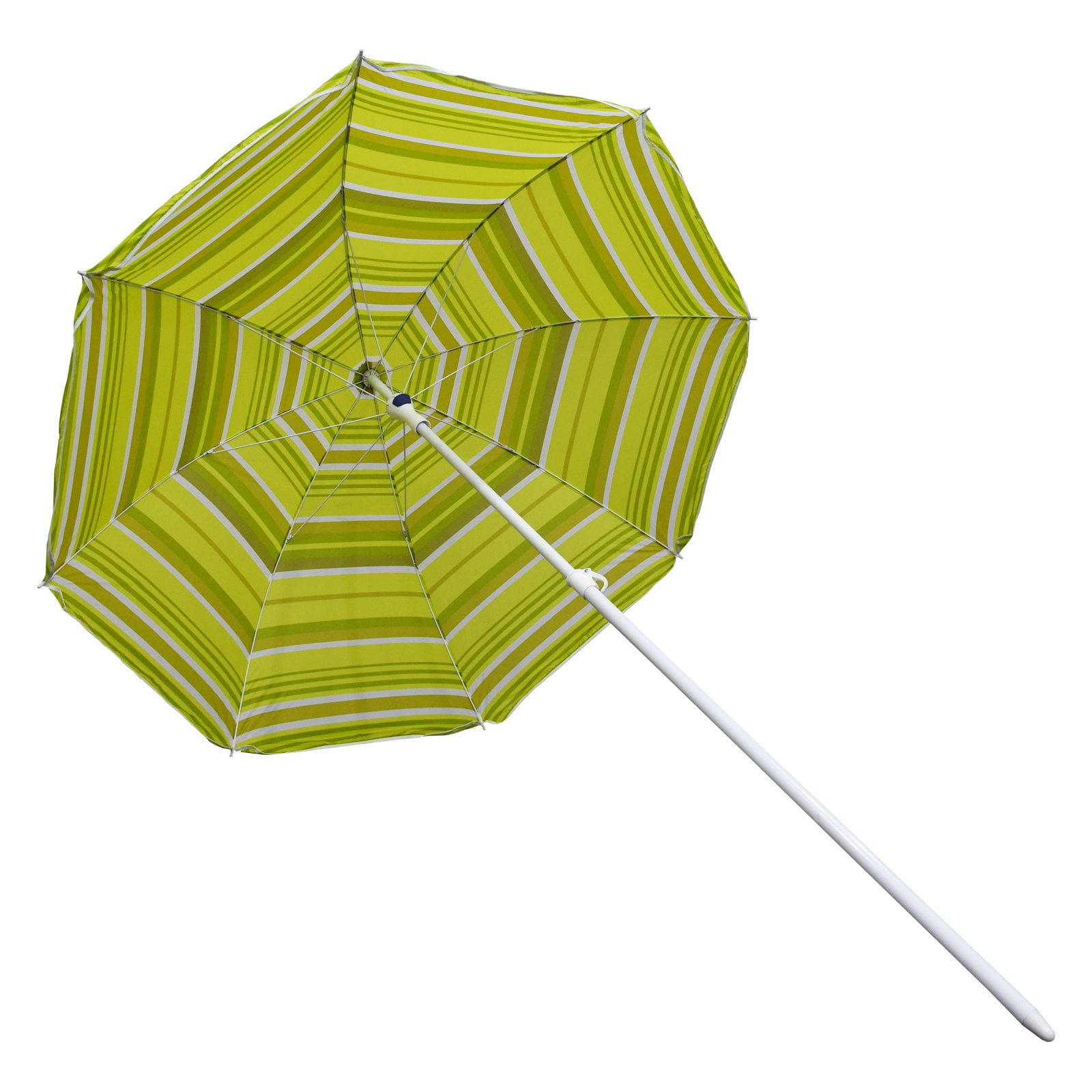 Astella 6' Green Kiwi Stripe Beach Umbrella With Nylon Printed Stripes and UV Coating by Astella