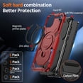 thumbnail image 2 of Allytechgroup Slim Case for iPhone 15 with Stand, Compatible with Magsafe Built-in  Kickstand Rugged Heavy Duty Durable Cover Case Shockproof Magnetic Protective for Women Men, Red, 2 of 7
