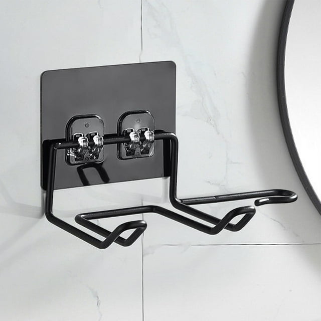 Soporte para secador de pelo Colco Acero inoxidable adhesivo negro