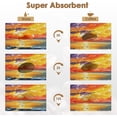 thumbnail image 4 of Painting Sea Sunset Coffee Mat for Countertops, Beach Sun Ocean Dish Drying Mat 2 Pcs for Kitchen Coffee Bar Accessories Fit Under Coffee Maker Espresso Machine Dish Rack Hide Stain Rubber, 4 of 6